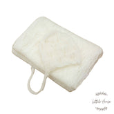 Wool Knitted Wrap with Knitted Bonnet SR054 | NB | Milky White